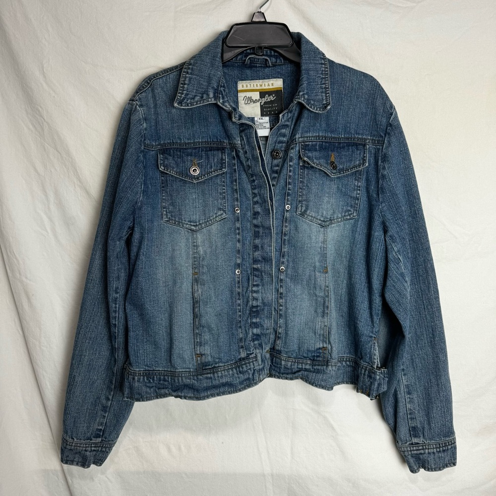 Wrangler Premium Vintage Jean Jacket Classic Casual Country Cowgirl Size XXL